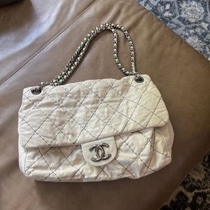 White Chanel purse 13.5”x10.5”